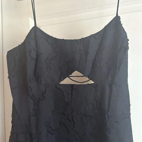 Banana Republic Floral Jacquard Cutout Midi Dress - Preppy Navy - 12 - Picture 6 of 10